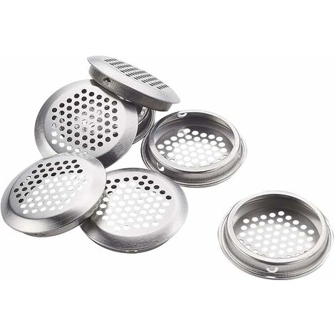 Lot de 20 grilles d'aération circulaires en acier inoxydable de 19 mm pour cuisine, salle de bain, armoires, placards à chaussures, armoires divers (1/4)