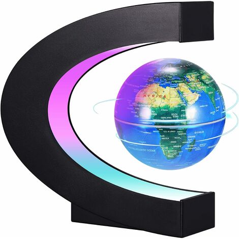 Globe Terrestre Lumineux Flottant,Globe Levitation Magnétique,Globe Terrestre Interactif avec Lumières LED pour Education Enseignement Démo Cadeau Creative et Festive Décoration de Bureau (1/5)