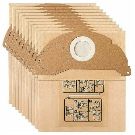 15 Sacs pour Aspirateur Karcher WD2 MV2 6.904-322.0 WD 2.200 WD2250 A2004 A2054 A2099 (1/5)