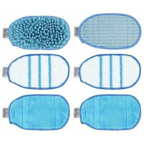 Lot de 6 tampons de Nettoyage de Rechange en Microfibre lavables pour BLACK+DECKER SteaMitt FSH10SM1 FSH10SM FSH10SMP (1/5)