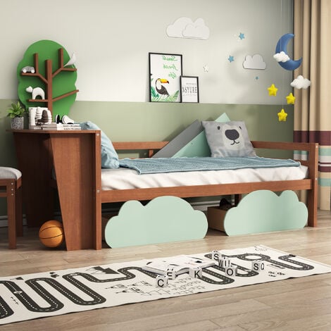 Tree Shelves Kids Toddler Bed with Storage Drawers and Desk – Single Tree Shape Daybed with 2 Drawers, 3FT (90190cm)