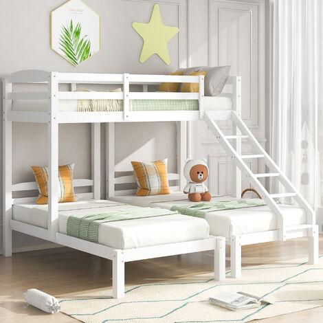 Triple Sleeper Bunk Bed with Side Ladder for Children and Teens – 3FT ...