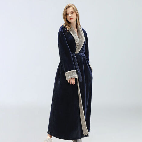 Women's Fleece Bathrobe, Soft Bathrobe Dressing Gown with Pockets Winter Christmas Gift L Green Women's Fleece Bathrobe, Soft Bathrobe Dressing Gown with Pockets Winter Christmas Gift L Green