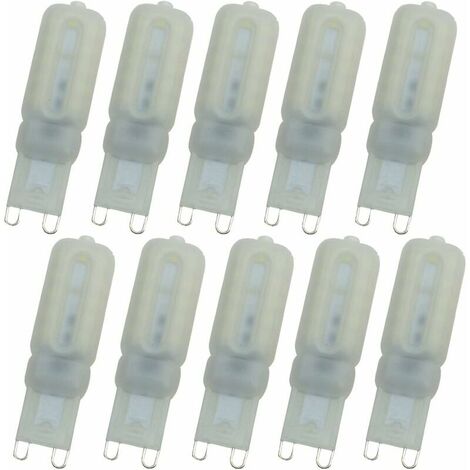 G9 LED Bulb Pack of 10 Cool White 5500K G9 LED Bulbs Equivalent to 30W Halogen Bulb G9 Bi-Pin LED Bulb G9 2835 22 LED AC220V LED Spotlight Bulb Energy Class A+ [Cla (1/5)