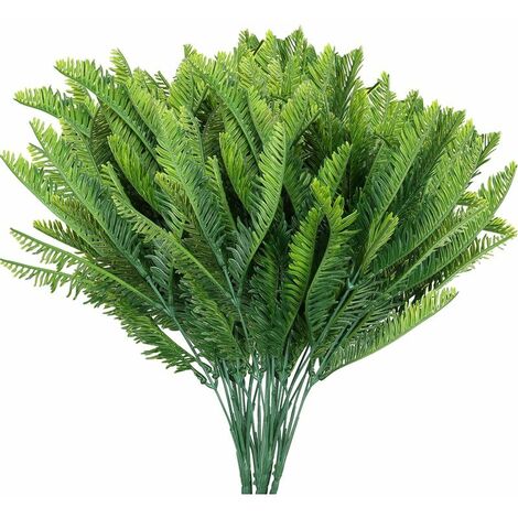 Hanging Boston Fern Artificial Plants Green Artificial Plants (6 STK) - Plastic Artificial Flower Greenery Branches for Outdoor / Indoor, Garden, Table Decoration, Wedding, Garland, Office, Home Decor (1/5)