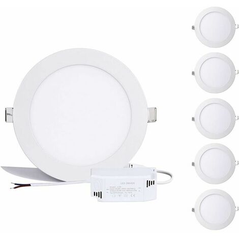 9W 3000k warm white recessed LED spotlight, round LED panel, recessed ceiling downlight, ultra-flat, driver included, 720lm Replace 80W halogen, 2 years warranty [A] [Energy class A+] LITZE (1/5)