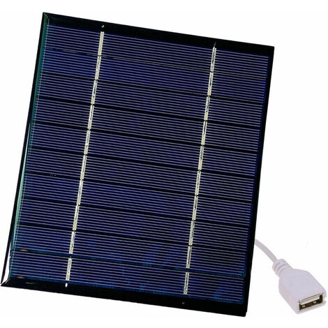 Solar Panel Portable Solar Charger 2.5W/5V/3.7V with USB Port Compact Solar Panel Phone Charger for Camping Hiking Travel, Black - Black Solar Panel