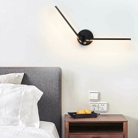 Wall Light with Switch, Touch Control 12W Dimmable Indoor LED Wall Lamp, Bedside Lamp 300Ḟ Adjustable Wall Lighting for Soggiorno Camera da letto Studio Ufficio Bagno Hotel [Cla
