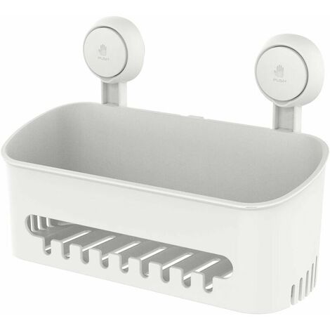 Suction Cup Shower Caddy No Drilling Reusable Suction Cup Shelf Simple Installation Load 10KG Waterproof Shower Storage for Tiles Shower Wall Bathroom & Kitchen