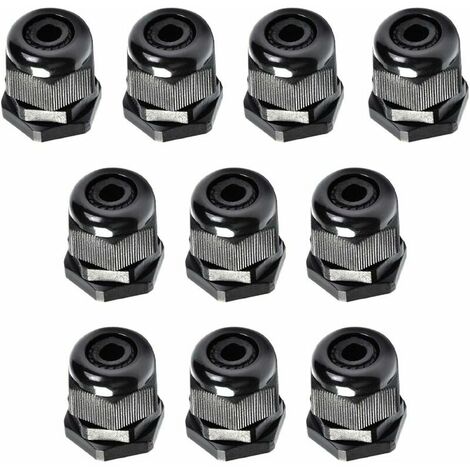 100pcs M20 x 1.5 Junction Box Adjustable IP68 Waterproof Cable Glands Waterproof Plastic Cable Gland Connector Ø 6mm-12mm (Black)