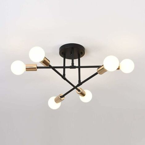 intage Ceiling Light E27 LED Ceiling Light Modern Ceiling Light 6 Light Industrial for Living Room Bedroom Kitchen (1/5)