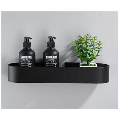 Shower Shelf No Drilling, Self-Adhesive Bathroom Shower Shelf Stainless Steel, 30cm, Black Shower Shelf and Storage