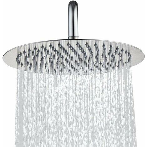 Round Fixed Shower Head Rainfall 304 Stainless Steel High Pressure Top Spray Overhead Bathroom Rainfall Showerhead 10 Inch (1/5)