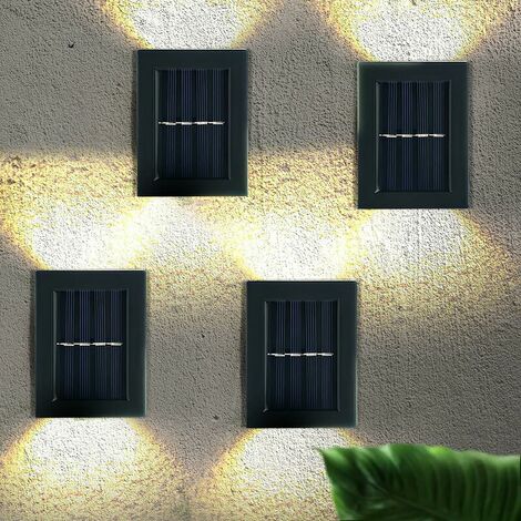 Up and Down Solar Wall Lights, Power-Saving Waterproof Dust-Proof co.ukont Door Light Outdoor Garden Solar up and Down Lights for Garden Door Yard Garage Pathway (4pcs) warm light (1/5)