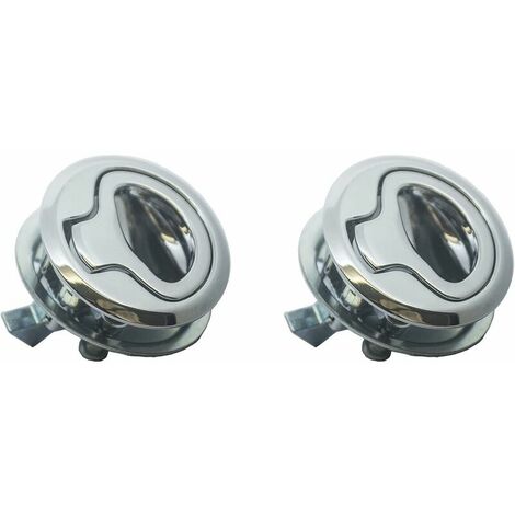 1 Pair Recessed Door Handle Round Flush Pull Handle Cabinet Door Latch Handle Drawer Knobs Cup Ring Finger Pull with Square Door Lock Spindle Bar for RV Marine Boat Drawer Cupboard Cabinet Doors (1/5)
