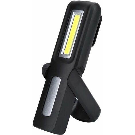 COB LED Work Light USB Rechargeable COB Working Lamp Multifunction Flashlight with Hanging Hook, Magnetic Holders for Auto Repair,Camping,Emergencies(Black) (1/5)