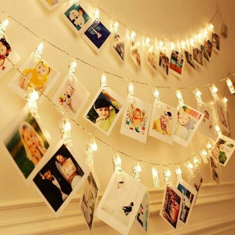 Tenorbass Photo Hanging Display With 50 Photo Clips, String Hanging