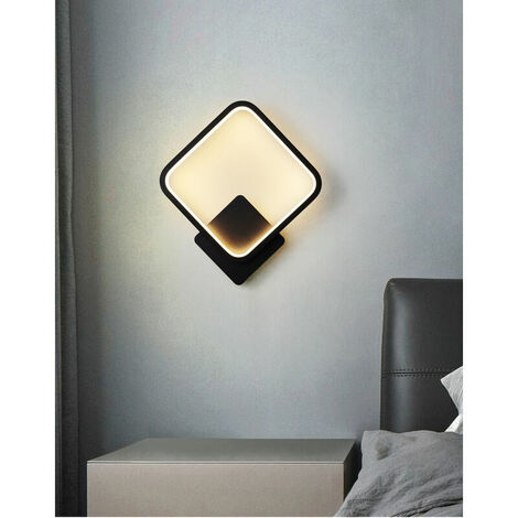 13W LED Indoor Wall Light Round Wall Lamp Black Warm White 3000K Modern for Bedroom Living Room Staircase Corridor AC 230V [Energy Class F] (1/4)