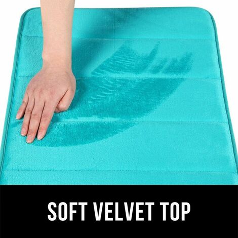 Memory Foam Bath Mat Absorbent Non-Slip Bath Mat Washable Bath Mat - 40 x 60cm, Peacock Green