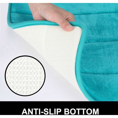 Memory Foam Bath Mat Absorbent Non-Slip Bath Mat Washable Bath Mat - 40 x 60cm, Peacock Green