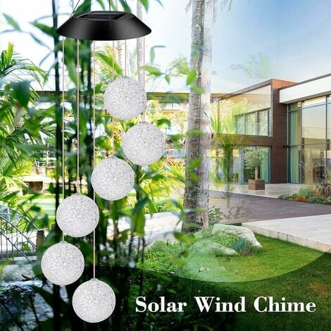 Solar  Wind Chimes, Colour Changing Mobile Spinner, Outdoor Garden Wind Chime,Garden Décor Gifts for Mom Women Mothers Day Christmas Unique Gifts.Particle ball