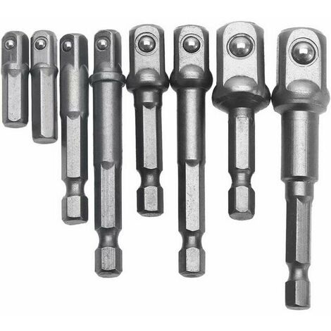 8 Pieces 1/4 "3/8" 1/2 "Magnetic Bit Holder Extension Screwdriver Adapter Hex / Square Screwdriver Assortment (1/5)