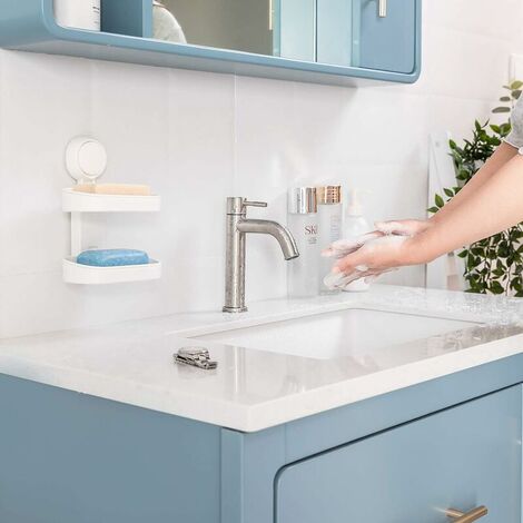 Double Layer Suction Cup Soap Dish No Drilling & Reusable Load 5KG 1 Second Installation Soap ...