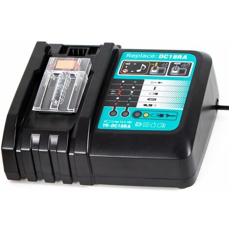 DC18RC 14.4V-18V 3A Fast Charger Replacement Charger for Makita DC18RA DC18RD Batteries for BL1860B BL1850B BL1840 BL1830 BL1820 BL1430 BL1440 BL1450 (1/5)