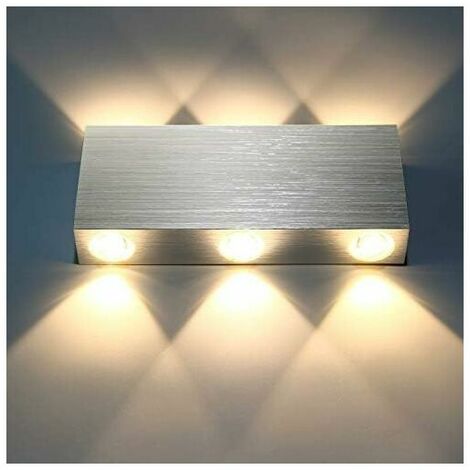 LED Wall Light 18W Indoor Wall Lamp Modern Square Up Down Aluminum Lighting Decoration Light for Bedroom Office Bed Hallway Living Room Hotel Bar Warm White [Energy Class A ++]