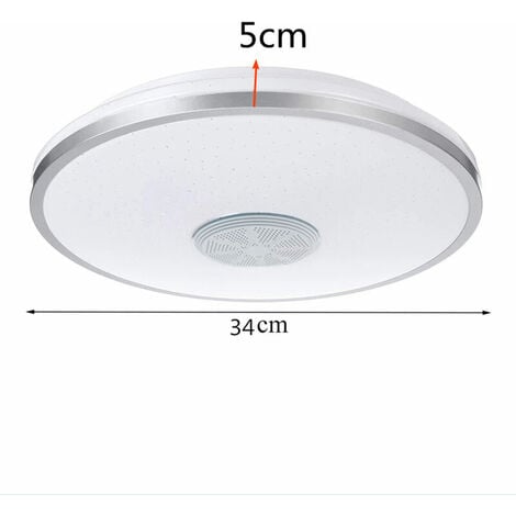 Ceiling Light 1 pcs IP54.72W 34cm Waterproof Ceiling Light,220V,Colorful RGB,Bluetooth Music Play,Round LED Ceiling Light for Living Room,Bathroom,Home Office,Outdoor Porch and more