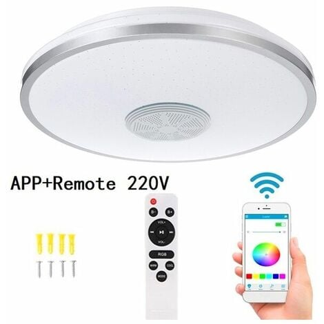 Ceiling Light 1 pcs IP54.72W 34cm Waterproof Ceiling Light,220V,Colorful RGB,Bluetooth Music Play,Round LED Ceiling Light for Living Room,Bathroom,Home Office,Outdoor Porch and more