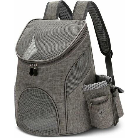 Cat Backpack Carrier Bag for Dog Small Animals for Hiking Train Travel Car Restaurant Foldable Portable Backpack Pets Up to 12 KG Gray