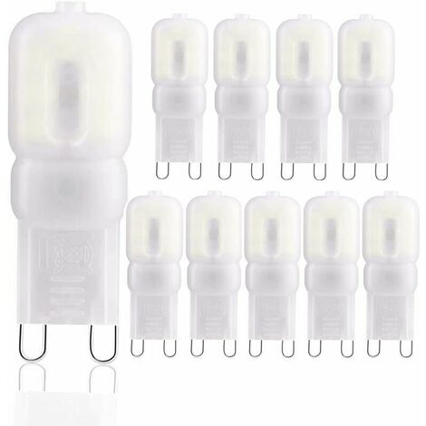 G9 LED Bulb, LED G9 Cool White 6000K, 3W Equivalent 30W Halogen Lamps, 360 Degree, AC 220V, Pack of 10[Energy Class A+] [Energy Class E] (1/5)