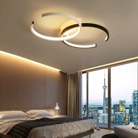 LED Ceiling Light Ring Dimmable Living Room Lamp Fixture 64W Modern with Remote Control Chic Metal Acrylic Ceiling Lamp Chandelier for Bedroom Dining Room Office Ceiling Pendant Lamp