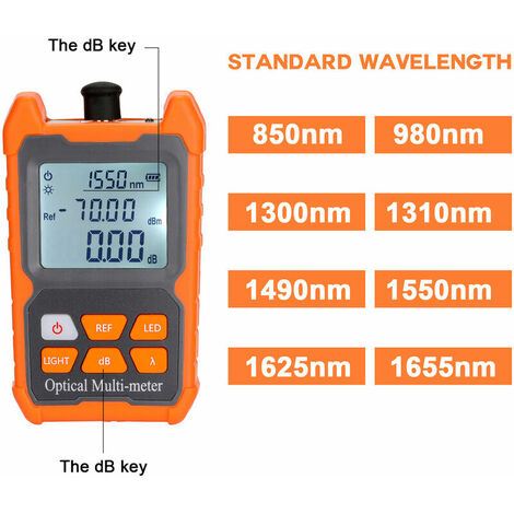 Tools Other Measuring & Tracing Tool Mini Portable 8 Wavelength Fiber Optic Power Meter with LED Light Network Cable Tester FT Fiber Optic Cable Tester