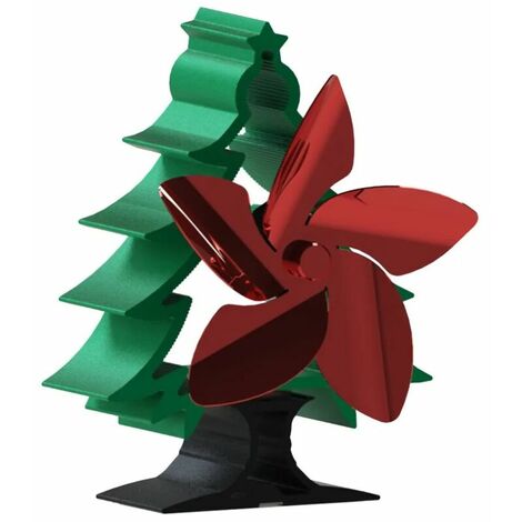 Christmas Tree Fireplace Fan 5-Blade Heat Powered Stove Fan Burner Eco fan Quiet Home Fireplace Fan Efficient Heat Distribution