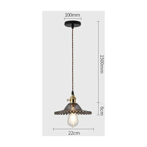 E27 Industrial Vintage Glass Pendant Lights Retro Ceiling Light Glass Lighting Retro Pendant Lights Industrial Ceiling Lighting Pendant Lights Ceiling Lights Lighting (Smokeless Glass