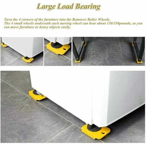 Furniture Lifter 4Dolly With Wheel Rotation For Heavy Duty, 360 Degree Furniture Mover, Set Of 4 In Home & Warehouse, Max Load 1102lbs (Red - View #3