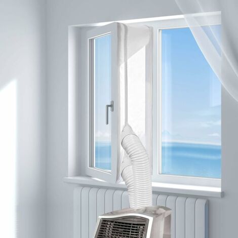 Window Seal for Portable Air Conditioner And Tumble Dryer – Works with Every Mobile Air-Conditioning Unit, Easy to Install - Air Exchange Guards With Zip and Hook Tape-300CM