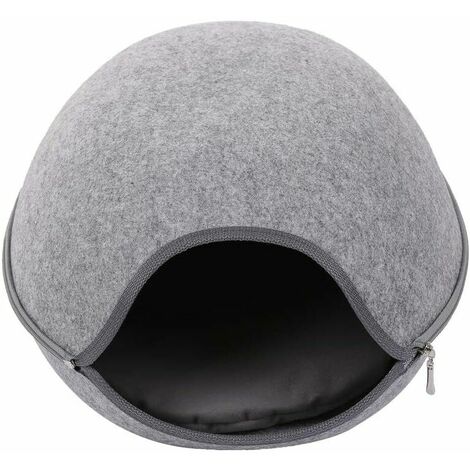 Felt Cat Cave Cat House Cat Bed Basket with Pillow Washable Color Optional (1/5)