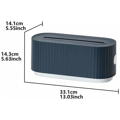 Cable Organizing Box, Cord Management Box Cable Hide Box for TV Wires, Computer, Router Chargers Desktop Organizer （Blue and White）