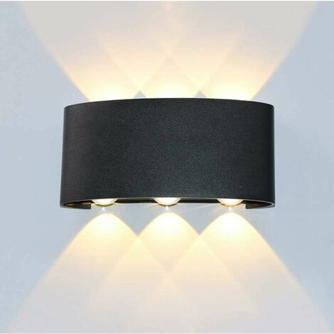 LED 6W Wall Light Outdoor Indoor Aluminum Wall Lamp Waterproof Up Down Light for Bedroom Living Room Kitchen Garden Balcony (6W, Warm White) [Energy Class A++] (1/5)