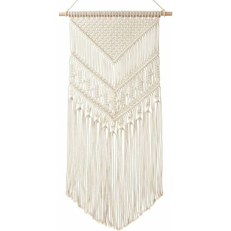Macrame Wall Hanging Plant Hanging Rope Bohemian Knitted Cotton Decor Tapestry, 76 x 35.6 cm (1/5)