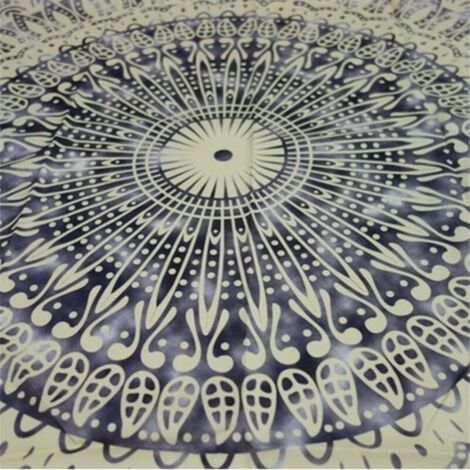 Indian Mandala Wall Tapestry - Goa Tapestry - Hippie / Boho Style - As Decor Towel / Psychedelic Indian Bedspread (150 x 130 cm, Gray Circle)