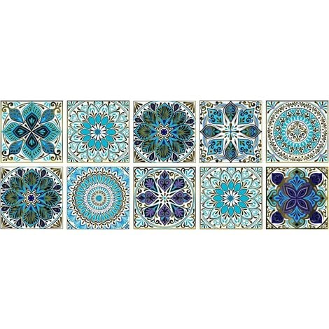 Self Adhesive Tile Wallpaper, PVC Modern Style Waterproof Self Adhesive Wall Stickers Home Decor for Bathroom Decor Kitchen Walls Stairs (20  20CM)
