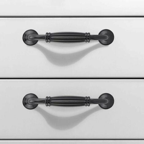 4 PCS Furniture Door Handle,Black Stick Kitchen- Cupboard Handles Drawer Bedroom Furniture Pull Hole Center 128mm