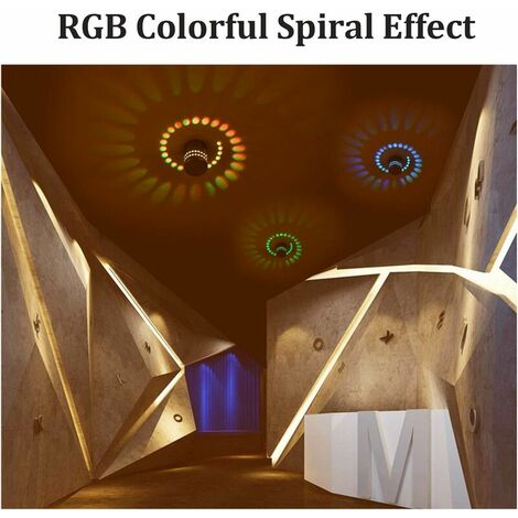 2Pcs 3W Indoor Wall Light Aluminum LED RGB Spiral Lamp Colorful Dimmable Light with Remote Control LED Downlight Modern Decoration Wall Spotlights for Corridor Bedroom Veranda Hotel