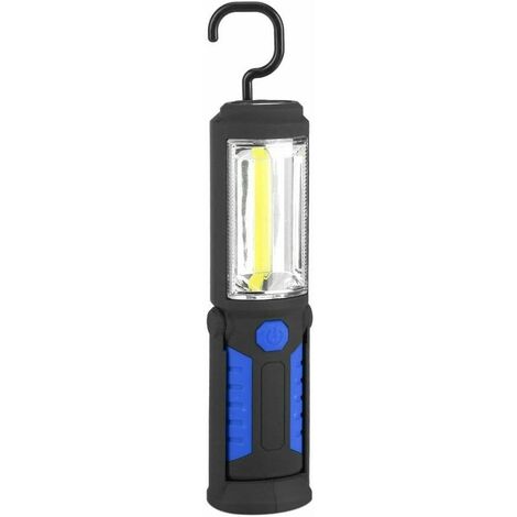Rechargeable LED Work Light with Magnetic LED Torch Light 2200mAh COB LED 650Lm 3W for Auto Garage Workshop Camping DIY (Blue) (1/5)