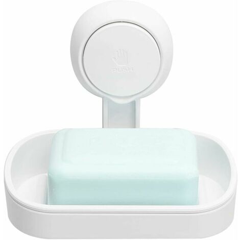 Suction Cup Soap Dish No Drilling & Reusable 1 Second Installation Shower Soap Dish 360° Rotation Load 5KG Waterproof Support for Tiles Shower Wall Bathroom (1/5)
