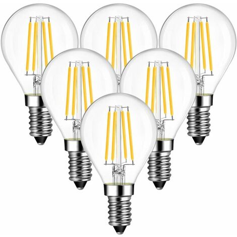 4W G45 E14 LED Screw Golf Filament Bulb,SES Small Edison E14 Golf Ball Bulbs, 40W Equivalent, 470LM,2700K Warm White Led Golf Filament,220-240V,Non-Dimmable (6 Pack) (1/5)